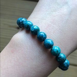 Natural green stone handmade bracelet